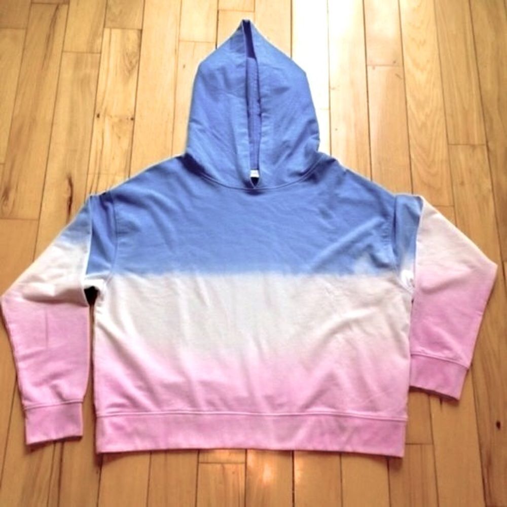 DANSKIN OMBRÉ HOODIE BLUE WONDER WITH ORCHID GLAZE L NWT
